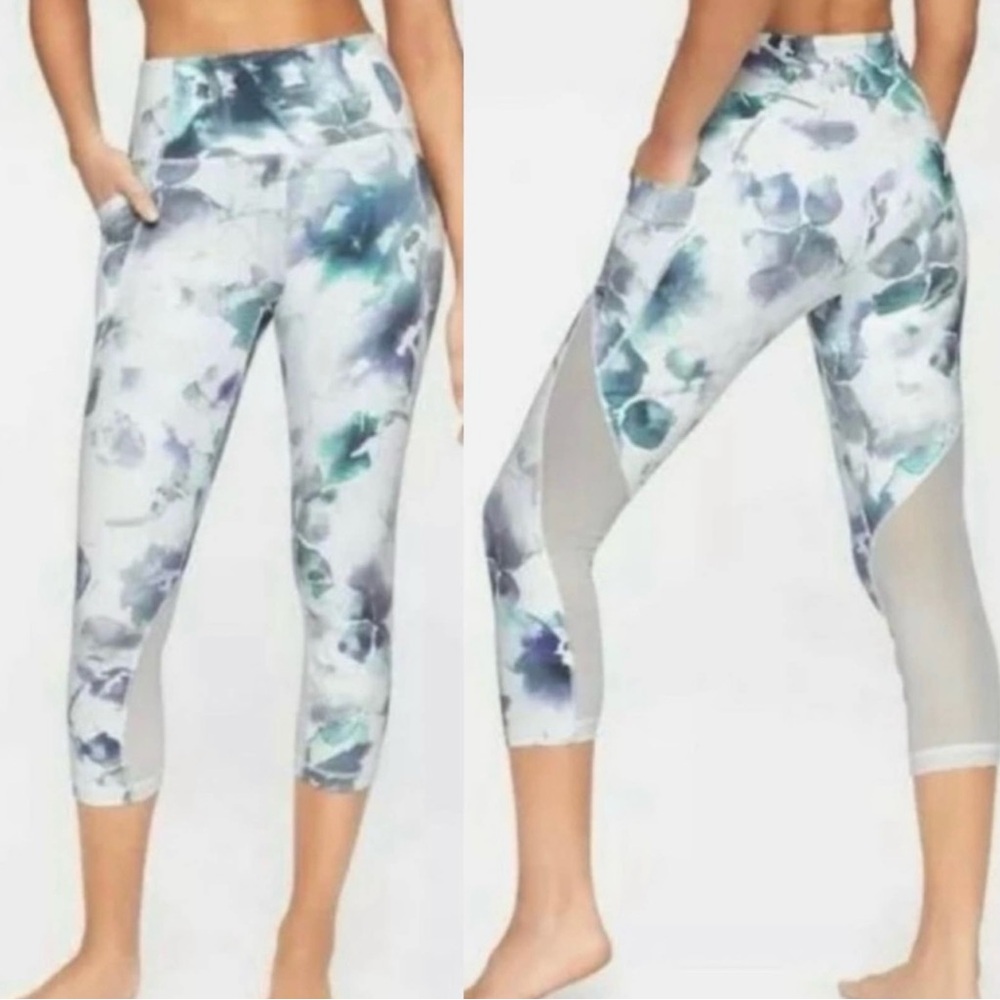 NWT Athleta Floral Mudra 7/8 Tight Leggings Size MP
